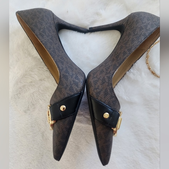 NEW🥰MICHAEL KORS RORY FLEX PUMP BLACK BROWN - Picture 8 of 11